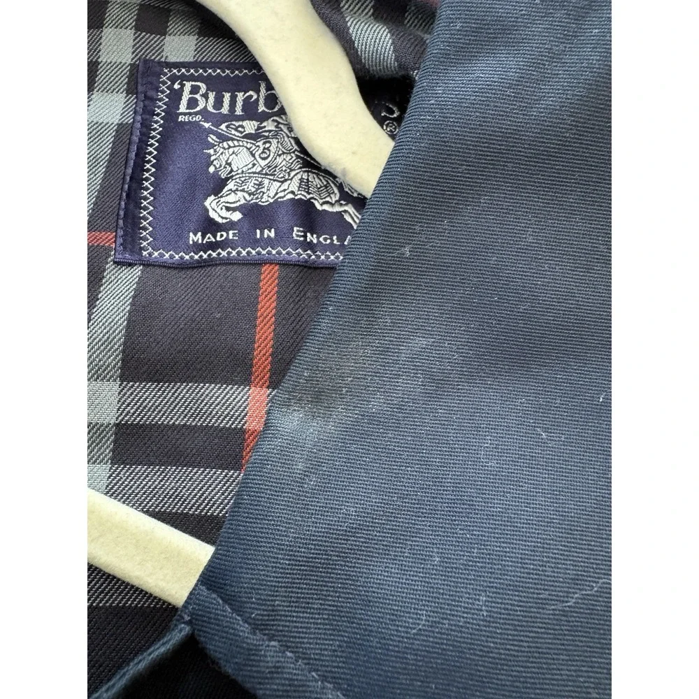 Vintage 80s Burberry's London Women's Navy Trench Coat Size 18 Regular - Picture 13 of 13